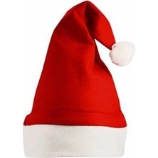 Showparty Yılbaşı Şapkası-Noel Baba Şapkası Polar Lüks Yetişkin