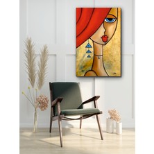 Harz Dekor Sanatsal Soyut Kızıl Kadın Art Kanvas Tablo Minimalist, Dekoratif, Modern