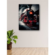 Harz Dekor Retro Nostalji Buharlı Tren Kanvas Tablo Minimalist, Dekoratif, Soyut, Modern