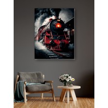 Harz Dekor Retro Nostalji Buharlı Tren Kanvas Tablo Minimalist, Dekoratif, Soyut, Modern