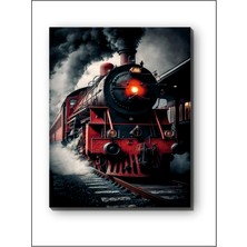 Harz Dekor Retro Nostalji Buharlı Tren Kanvas Tablo Minimalist, Dekoratif, Soyut, Modern