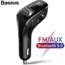 Baseus Bluetooth Araç Fm Transmitter Aux  Wireless Mp3 Fm Transmitter Araç Şarj Başlık Müzik Kiti