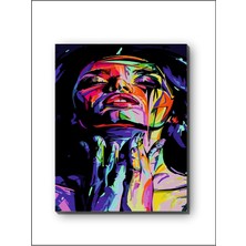 Harz Dekor Neon Kadın Art Kanvas Tablo Minimalist, Dekoratif, Soyut, Modern