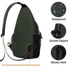 Crossbody Göğüs Çantası Erkek Omuz Çantası Rahat Moda Açık Seyahat Yürüyüş Sırt Çantası (Yurt Dışından)