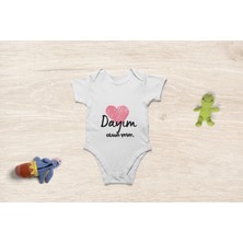 Tuğba Baby Organik Pamuk Dayım Olsun Yeter Yazılı Bebek Body Dayı Bebek Badi Çıtçıtlı Zıbın