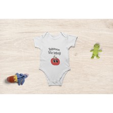Tuğba Baby Organik Pamuk Babasının Göz Bebeği Baskılı Bebek Body Bebek Badi Çıtçıtlı Zıbın
