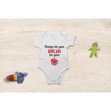 Tuğba Baby Organik Pamuk Dünya Bir Yana Amcam Biryana Yazılı Bebek Body Bebek Badi Çıtçıtlı Zıbın