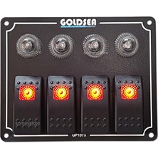Goldsea Switch Panel 4 Anahtar Otomatik Sigortalı 12-24v Tekne Kontrol Paneli