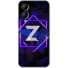 Gramaphone Vivo Y17S Kılıf Hd Desen Baskılı Arka Kapak - Dark Neon Yaprak Z Harfi