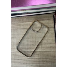 Carecase Apple iPhone 14  Kamera Çıkıntılı Krom Şeffaf Kılıf