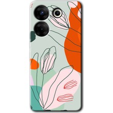 Tecno Camon 20 Pro 4g Kılıf Hd Desen Baskılı Kılıf + Kırılmaz Cam - Vektör Çiçekler
