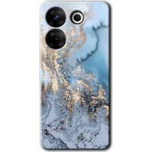 Tecno Camon 20 Pro 4g Kılıf Hd Desen Baskılı Kılıf + Kırılmaz Cam - Eski Mermer