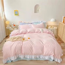 Makiteks Pamuk Dokuma 160X220 Tek Kişilik Fırfırlı Nevresim ve 50X70 Fırfırlı Yastık Kılıfı ,