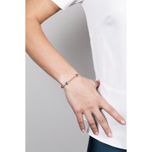 Sunshine 925 Ayar Gold Kaplamalı Nazar Göz Gümüş Bileklik