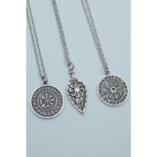 Had Safha Accessories 3'lü Viking Pusula Viking Kalkan Tılsım Kolye Seti
