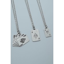 Had Safha Accessories 3'lü Maça As Poker Iskambil Kolye Seti