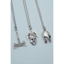 Had Safha Accessories 3'lü Savaşçı Miğfer Çift Taraflı Balta Kolye Seti