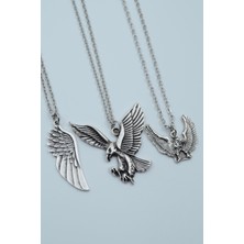 Had Safha Accessories 3'lü Kartal Büyük Kanat Kolye Seti  -
