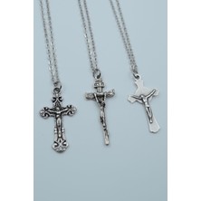 Had Safha Accessories 3'lü Hz Isa Haç Çarmıh Kolye Seti