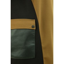 Armine Trend Spor Takım Fermuarlı Cep Detaylı Deri Garnili Tunik ve Pantolonlu Ikili Takım-Fıstık Yeşil 23KT634