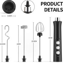 Sagrado USB Elektrikli Süt Köpürtücüler 3 Hızlı Yumurta Karıştırma Köpürtücü 3 Çırpma El Yumurta Çırpıcı Kahve Içecek Mikseri Pratik, A (Yurt Dışından)