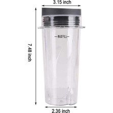 Sagrado 2 Adet 16 Oz Fincan Dört Kapaklı, Blender Yedek Parça Aksesuarları Ninja BL660 BL770 BL740/QB3000/BL810 Blender (Yurt Dışından)