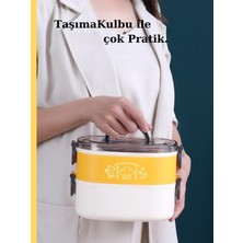 Vagonlife Portable Lunch Box Iki Katlı Paslanmaz Çelik Kolay Kilitlenir Sefer Tası – 1200 ml