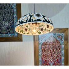 Çini Evi Düğün Hediyesi Gül Motifli Çini Avize