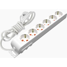 Mutlusan Ri-Tech 6'lı Topraklı Grup Priz Çocuk Korumalı Klemensli 2metre