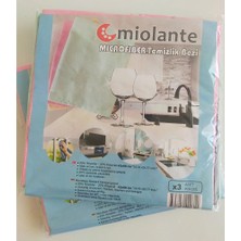 Miolante Mikrofiber Temizlik Bezi 3'lü Paket  (60X40 Cm)| Cam Bezi, Kurulama Gerektirmeyen Çok Amaçlı Bez