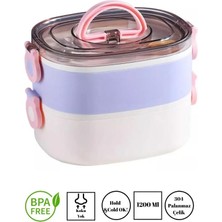 Vagonlife Portable Lunch Box Iki Katlı Paslanmaz Çelik Kolay Kilitlenir Sefer Tası – 1200 ml