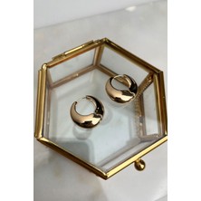 Modex Yuvarlak Bombeli Plaka Küpe(Iç Çapı 1cm)