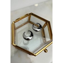 Modex Yuvarlak Bombeli Plaka Küpe(Iç Çapı 1cm)