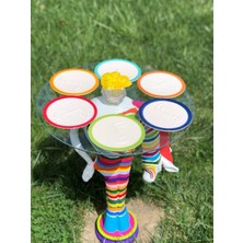 Megg 6'lı Face Tabak Renkli Meggdecor