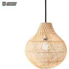 Elzey Home Rattan Dekoratif Sarkıt Avize 35X32 cm Naturel