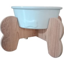 RealWood  Seramik Kaseli Ahşap Ayaklı Tekli Orta/büyük Irk Köpek Mama/su Stantı