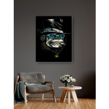 Harz Dekor Cool Rapçi Maymun Kanvas Tablo Dekoratif Modern Soyut Minimalist Illüstrasyon