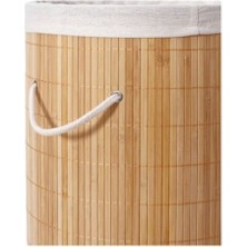 Ozm Giyim Decohandy Yuvarlak Bambu Kirli Sepeti