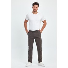 TheSeason Erkek Kahverengi Keten Lastikli Likralı Slim Fit Rahat Kesim Jogger Pantolon