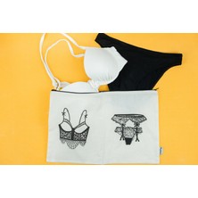 Moy Bag Baskılı Pamuk Kese Çorap Kadın Iç Çamaşırı Çanta Bavul Düzenleyici Seyahat Organizer-2’li Set