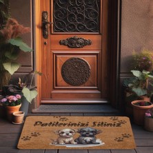 Valerine Life Sevimli Yavru Köpekler Patilerinizi Silin Kapı Önü Paspası 45X70CM