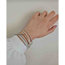 Mavi Deniz Accesories Çelik Bileklik Çelik Ajda Bilezik 3lü Taşlı Bilezik Çelik Bilezik