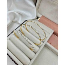 Mavi Deniz Accesories Çelik Bileklik Çelik Ajda Bilezik 3lü Taşlı Bilezik Çelik Bilezik