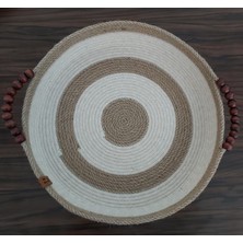 Home Decors By Özlem Hasır Sepet Boncuklu Sepet Düzenleyici Organizer Dekorasyon Tarz Hediyelik - 30X5CM