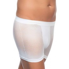 Secret Moda  Emay Fileli Soft Yumuşak Özel Tasarım Erkek Boxer Beyaz