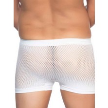 Secret Moda  Emay Fileli Soft Yumuşak Özel Tasarım Erkek Boxer Beyaz
