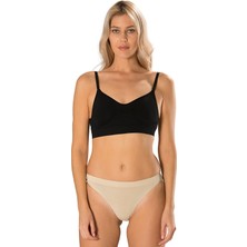 Secret Moda New Season Ayar Askılı Toparlayıcı Crop Top Büstiyer Siyah