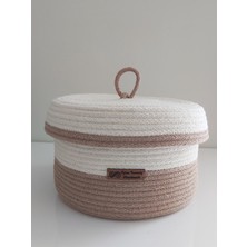 Home Decors By Özlem Kapaklı Sepet Hasır Sepet Düzenleyici Organizer Dekorasyon Hediyelik - 20X12 cm