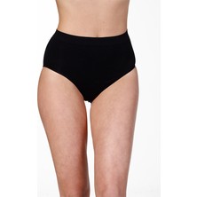 Secret Moda Dikişsiz Yüksek Silikon Bel Bato Slip  Korse Külot Siyah