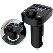 Tüm Araçlara Uyumlu Çakmaklık Şarj Cihazı Fm Transmitter Bluetooth Araç Kiti Araba Müzik Mp3 Çalar